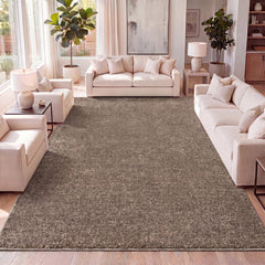 Area Rug, Solid Polypropylene in Brown