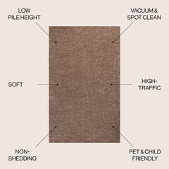 Area Rug, Solid Polypropylene in Brown