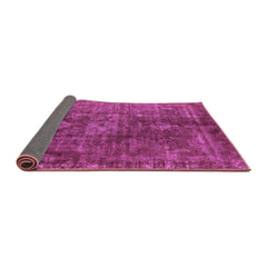 Area Rug, Square 5 Ft, Pink Polyester and Wool with Oriental Pattern