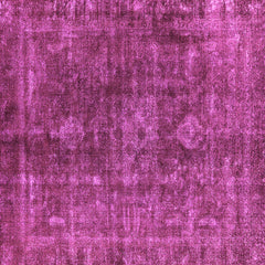Area Rug, Square 5 Ft, Pink Polyester and Wool with Oriental Pattern