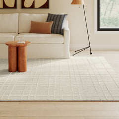 Area Rug, Wool, 7'9" x 9'9" in Ivory/White