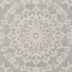 Area Rug, Wool, 8 ft x 10 ft with Gray and Silver Finish