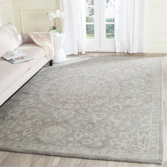 Area Rug, Wool, 8 ft x 10 ft with Gray and Silver Finish