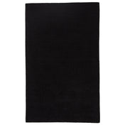 Area Rug, Wool and Viscose Blend in Jet Black with Striped Texture