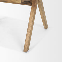 Arm Chair with Linen Seat and Solid Wood Frame