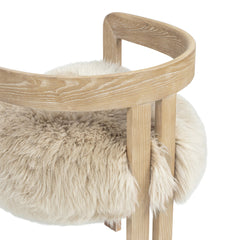 Armchair, Ash Wood Frame, Low Back and Arms, Rustic Blonde Finish