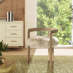 Armchair, Ash Wood Frame, Low Back and Arms, Rustic Blonde Finish