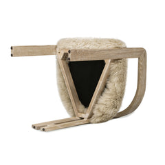 Armchair, Ash Wood Frame, Low Back and Arms, Rustic Blonde Finish