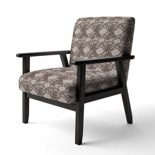 Armchair, Brown Animal Print Velvet with Black Legs
