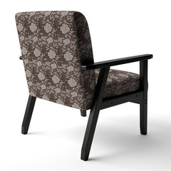 Armchair, Brown Animal Print Velvet with Black Legs