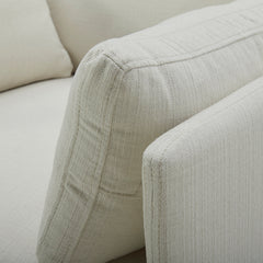 Armchair, Cotton Upholstery with Square Arms and Black Metal Legs