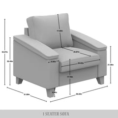 Armchair, Dark Blue Linen with Black Legs