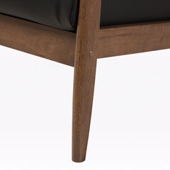 Armchair, Faux Leather Upholstery with Dark Walnut Legs