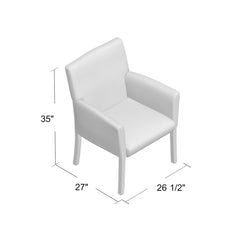 Armchair, Gray Linen Blend with Medium Gray Legs