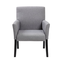 Armchair, Gray Linen Blend with Medium Gray Legs