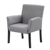Armchair, Gray Linen Blend with Medium Gray Legs