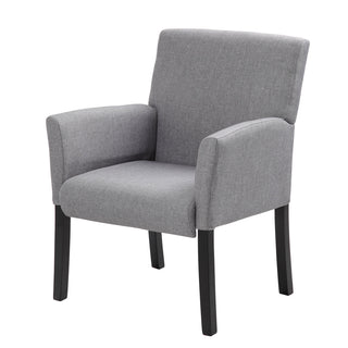 Armchair, Gray Linen Blend with Medium Gray Legs