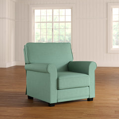 Armchair in Blue Polyester with Black Legs