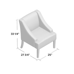 Armchair in Ebony Floral Upholstery with Walnut Wood Legs