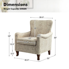 Armchair in Polyester Blend with Floral Pattern and Brown Wood Legs
