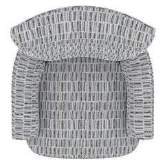 Armchair in Stone Polyester with Black Solid Wood Legs