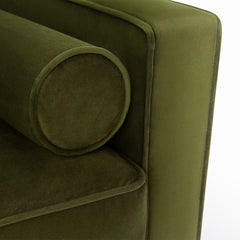 Armchair in Velvet with Dark Brown Wood Legs
