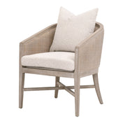 Armchair, Linen Upholstery, Oak Frame, Beige