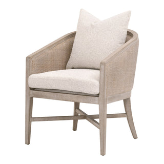Armchair, Linen Upholstery, Oak Frame, Beige