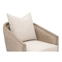 Armchair, Linen Upholstery, Oak Frame, Beige