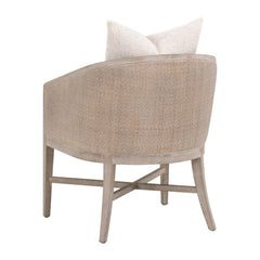 Armchair, Linen Upholstery, Oak Frame, Beige