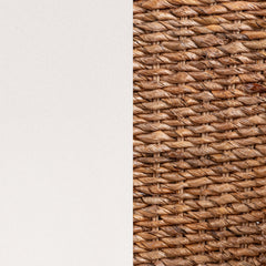 Armchair, Mahogany Frame, Rattan Back, Polyester Seat, Black and Natural