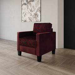 Armchair, Single Seat with Square Arms and Plastic Legs