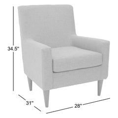 Armchair, Slate Polyester Upholstery, Brown Solid Wood Legs