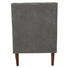 Armchair, Slate Polyester Upholstery, Brown Solid Wood Legs