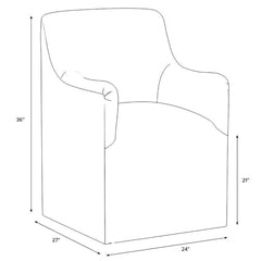 Armchair, Solid Back, Cotton Upholstery, Classic Gingham Tan