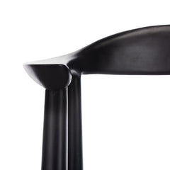 Armchair, Solid Teak Frame, Black Woven Seat