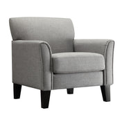Armchair, Solid Wood Frame, Linen Upholstery