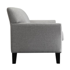 Armchair, Solid Wood Frame, Linen Upholstery