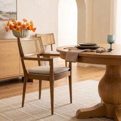 Armchair, Solid Wood Frame with Polyester Blend Upholstery