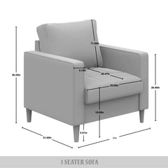 Armchair, Square Arms, Dark Gray Linen, Black Legs