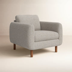 Armchair, Taupe Performance Chenille with Walnut Legs