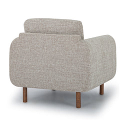 Armchair, Taupe Performance Chenille with Walnut Legs
