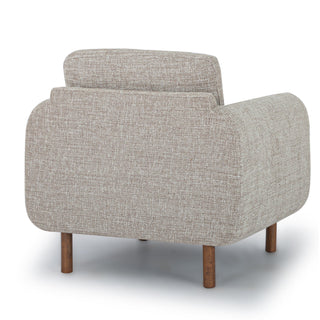 Armchair, Taupe Performance Chenille with Walnut Legs