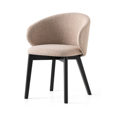 Armchair, Taupe Polyester with Graphite Wood Legs