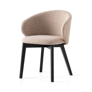 Armchair, Taupe Polyester with Graphite Wood Legs
