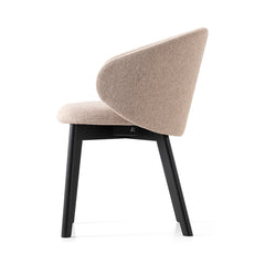 Armchair, Taupe Polyester with Graphite Wood Legs