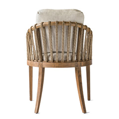Armchair, Teak and Rattan Frame in Brown