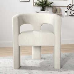 Armchair, Velvet Upholstery in Beige
