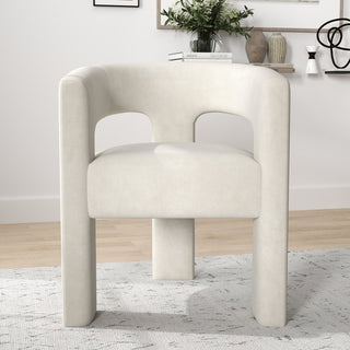 Armchair, Velvet Upholstery in Beige