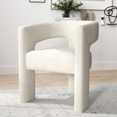 Armchair, Velvet Upholstery in Beige